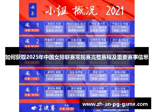 如何获取2025年中国女排联赛常规赛完整赛程及重要赛事信息