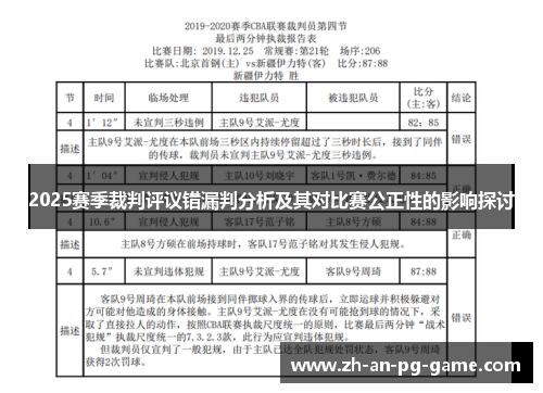 2025赛季裁判评议错漏判分析及其对比赛公正性的影响探讨
